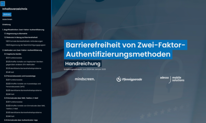 Screenshot der Website Barrierefreiheit von Zwei-Faktor-Authentifizierungsmethoden