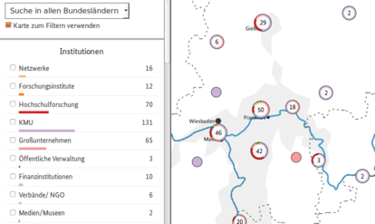 Ausschnitt aus der Nanomap-Applikation