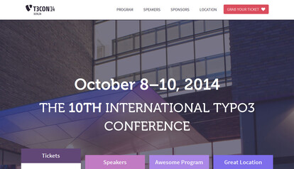 Website T3CON14 Berlin | 8. bis 10. Oktober 2014 | The 10th International TYPO3 Conference