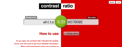 Screenshot Online-Werkzeug contrast.com